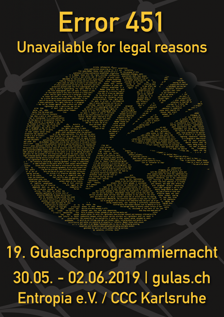 Plakat der 19. Gulaschprogrammiernacht